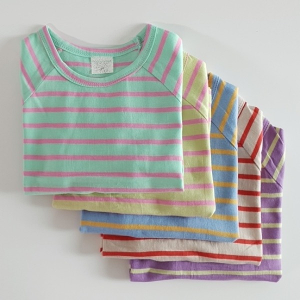 유아 아동 아기 티셔츠 여름 R 7부 색연필티 면 기본티 어린이집 등원룩